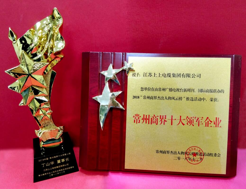 2018年12月6日，丁山華董事長榮獲“常州商界十大領(lǐng)軍人物”